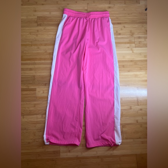 OTOS Activewear Womens Barbie Pink stripe Nylon W/Drawstring Ankle pants|Size:L - Picture 7 of 15
